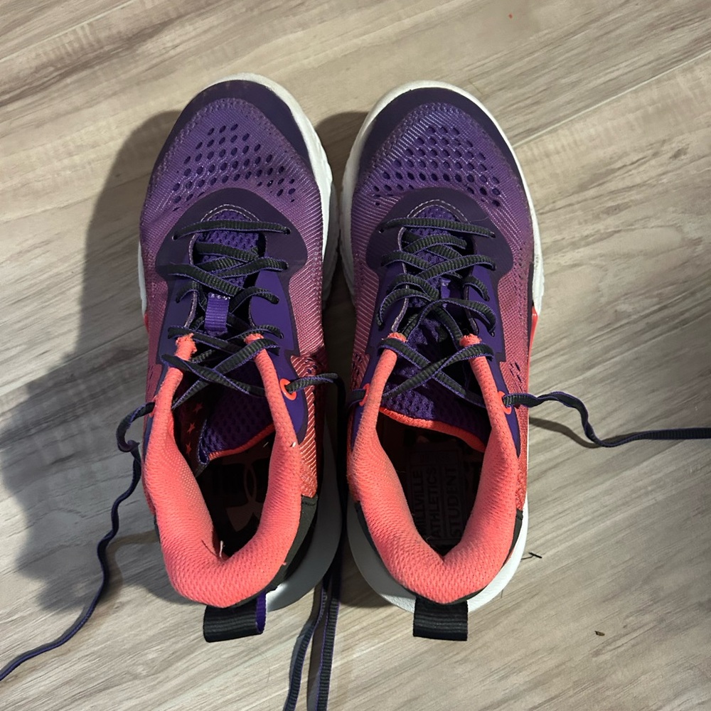 Under Armour Purple and Coral Basketball Shoes